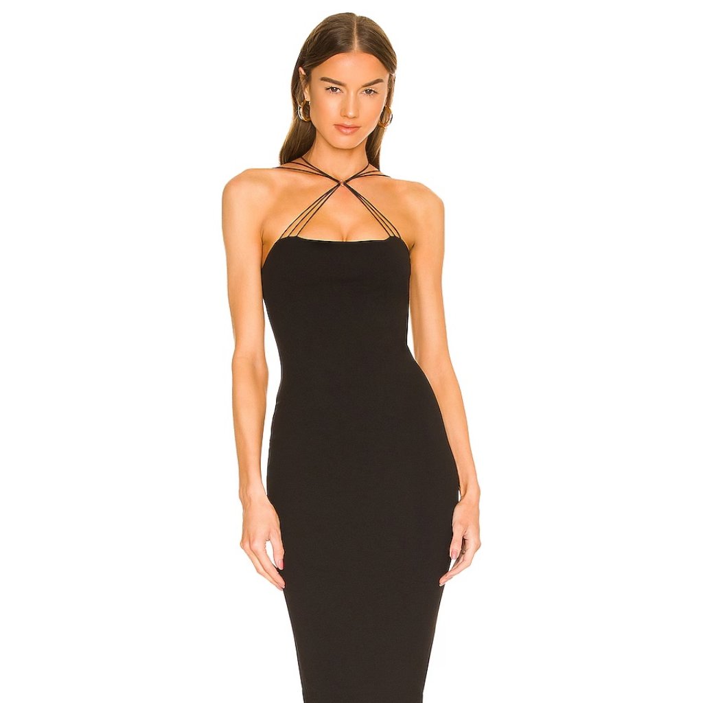 Nookie Trinity Two Way Midi Dress In Black, Size Xs